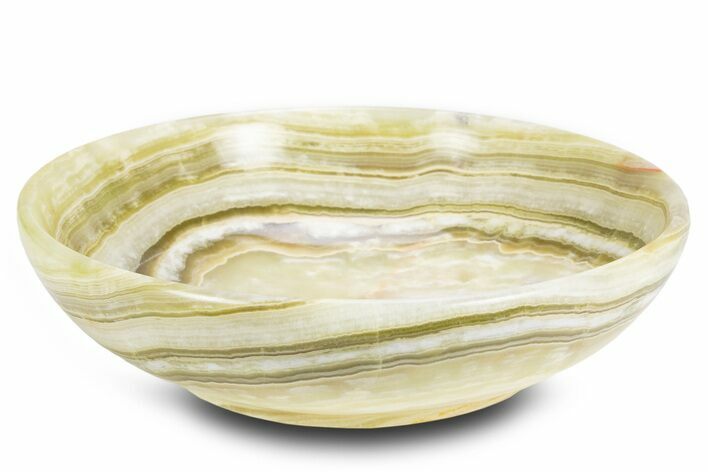 Polished Green Banded Calcite Bowl - Pakistan #301354